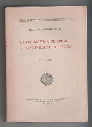 Seller image for La onomstica de Virgilio y la antigedad preitlica. (Vol. I). for sale by Librera El Crabo