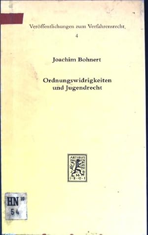 Bild des Verkufers fr Ordnungswidrigkeiten und Jugendrecht: eine Zusammenstellung. Verffentlichungen zum Verfahrensrecht; Bd. 4 zum Verkauf von books4less (Versandantiquariat Petra Gros GmbH & Co. KG)