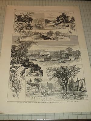 Image du vendeur pour 1873 HW Engraving of "Annexed to New York-Scenes in Westchester County" mis en vente par rareviewbooks