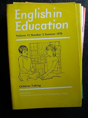 Bild des Verkufers fr English in Education vol 12 No 2 Summer 1978 zum Verkauf von El Pinarillo Books