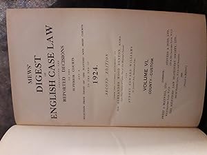 Image du vendeur pour Mews' Digest Of English Case Law 1924 Vol VI: County-Custom mis en vente par El Pinarillo Books