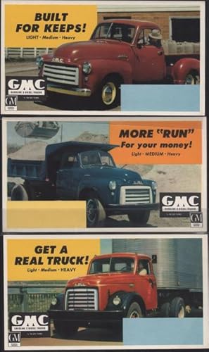 GMC Trade Cards: Light, Medium, Heavy set arranged chronologically.