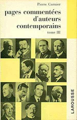 Seller image for Pages commentes d'auteurs contemporains tome III for sale by JLG_livres anciens et modernes