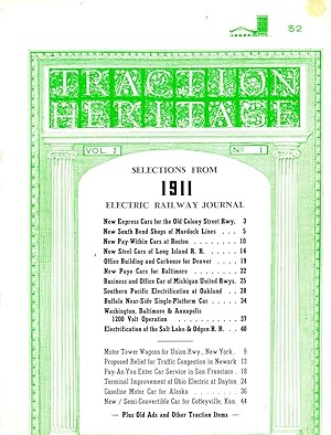 Traction Heritage Selections from 1911 Street Railway Journal Vol. 2 No. 1