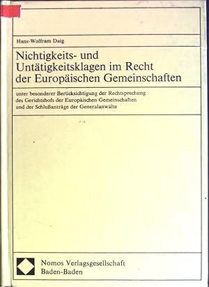 Nichtigkeits- und Untätigkeitsklagen im Recht der Europäischen Gemeinschaften: unter besonderer B...