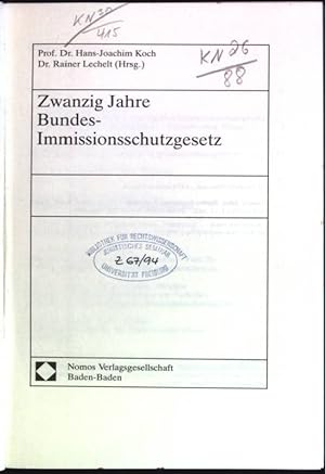 Immagine del venditore per Zwanzig Jahre Bundes-Immissionsschutzgesetz. Forum Umweltrecht; Bd. 9 venduto da books4less (Versandantiquariat Petra Gros GmbH & Co. KG)