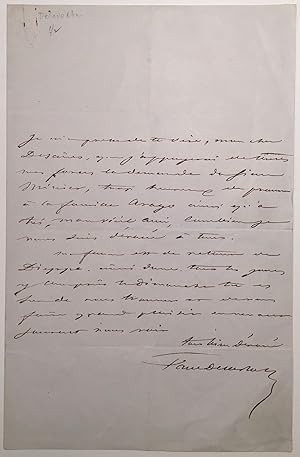 Autographed Letter Signed in French