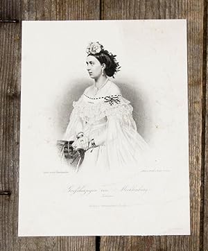 Stahlstich-Porträt von Weger. Großherzogin von Mecklenburg-Schwerin.