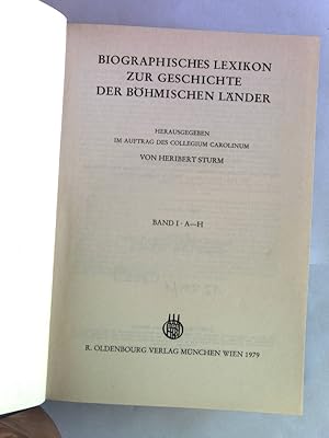Bild des Verkufers fr Biographisches Lexikon zur Geschichte der Bhmischen Lnder, Band I: A-H. zum Verkauf von Antiquariat Bookfarm