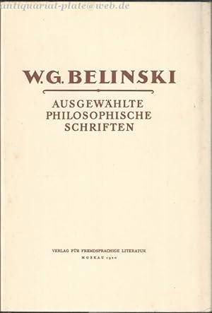 Bild des Verkufers fr Ausgewhlte philosophische Schriften. A. d. Russ. v. Alfred Kurella. zum Verkauf von Antiquariat-Plate