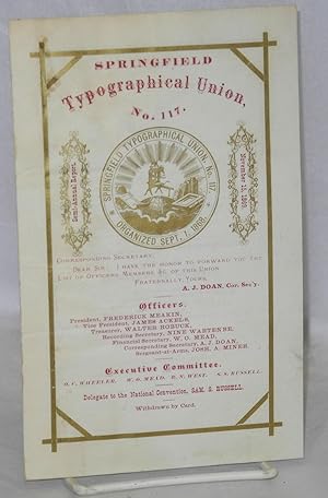 Springfield Typographical Union, no. 117. Semi-annual report, November 15, 1869