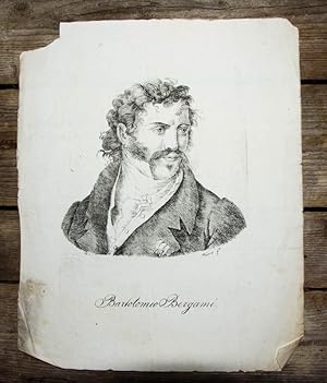 Lithographie-Porträt von Stöver. Bartolomeo Bergami.