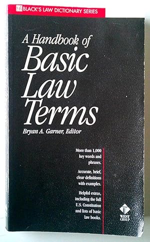 Imagen del vendedor de Handbook of basic Law Terms ( Texto en ingles ) a la venta por Librera Salvalibros Express