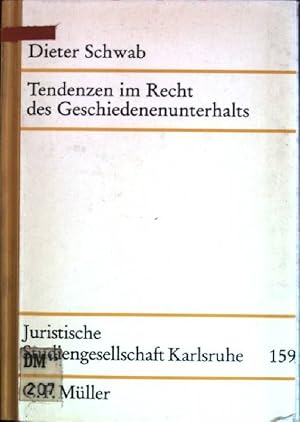 Bild des Verkufers fr Tendenzen im Recht des Geschiedenenunterhalts Juristische Studiengesellschaft Karlsruhe; 159 zum Verkauf von books4less (Versandantiquariat Petra Gros GmbH & Co. KG)