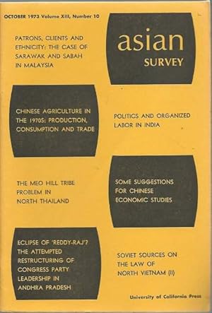 Immagine del venditore per Asian Survey October 1973 Vol. Xiii No. 10 venduto da Lincbook