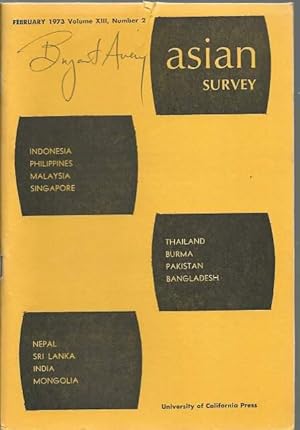 Immagine del venditore per Asian Survey February 1973 Vol. Xiii No. 2 venduto da Lincbook