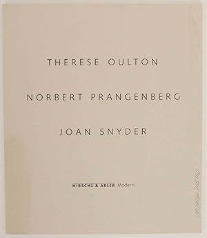 Image du vendeur pour Therese Oulton, Nobert Prangenberg, Joan Snyder mis en vente par Jeff Hirsch Books, ABAA