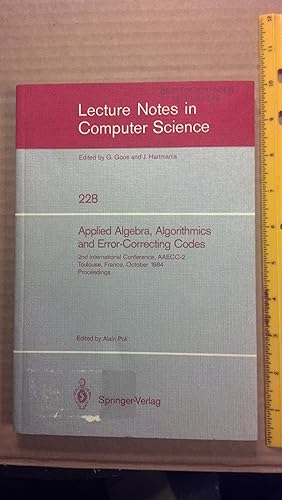 Bild des Verkufers fr Applied Algebra, Algorithmics and Error-Correcting Codes zum Verkauf von Early Republic Books