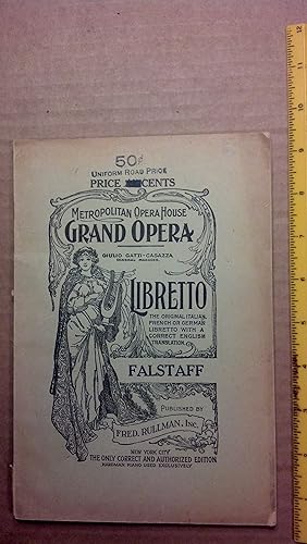 Imagen del vendedor de Falstaff: Lyrical Comedy In Three Acts (Libretto) a la venta por Early Republic Books