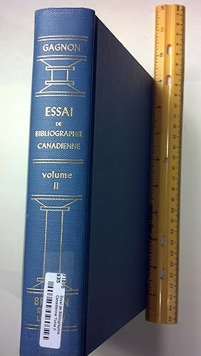 Essai de Bibliographie Canadienne Tome II