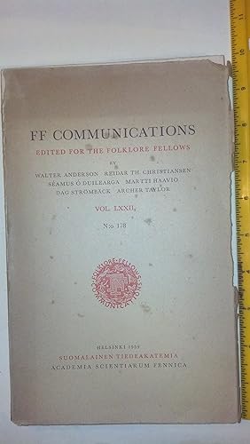 Seller image for FF Communications edited for the Folklore Fellows Vol. LXXII no 178 for sale by Early Republic Books