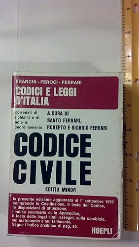 Seller image for Codice Civile Constituzione Della Repubblica Italiana, Editio Minor for sale by Early Republic Books
