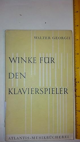 Seller image for Winke Fur Den Klavierspieler for sale by Early Republic Books