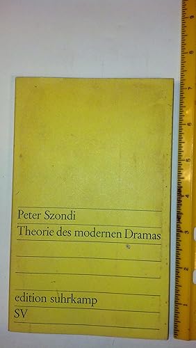 Image du vendeur pour Theorie des modernen Dramas mis en vente par Early Republic Books