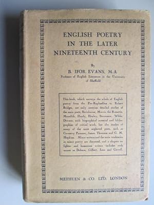 Imagen del vendedor de ENGLISH POETRY IN THE LATER NINETEENTH CENTURY. a la venta por Goldstone Rare Books