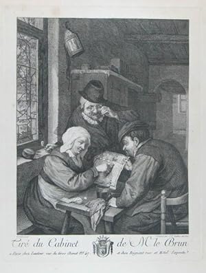 Tiré du Cabinet de M. Le Brun. Kupferstich von J. P. LeBas nach Ostade. Paris, L'auteur u. Poigna...