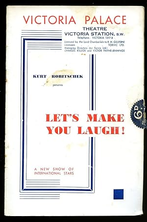 Seller image for Let's Make You Laugh: Souvenir Theatre Programme Performed at Victoria Palace Theatre, Victoria Station, London + Lucienne Boyer Flyer for sale by Little Stour Books PBFA Member