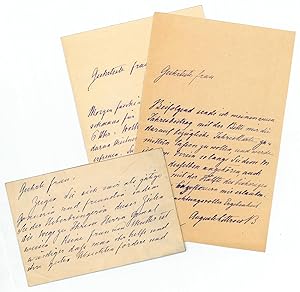 Bild des Verkufers fr 2 eigenh. Briefe und 1 eh. Briefkarte mit U. zum Verkauf von Antiquariat INLIBRIS Gilhofer Nfg. GmbH