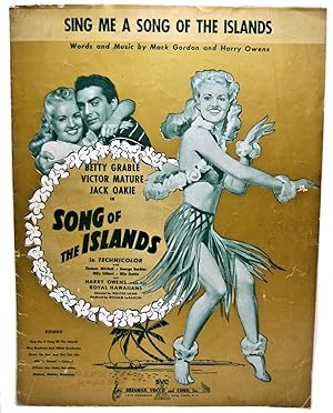 Imagen del vendedor de Sing Me a Song of the Islands, Sheet Music for Movie SONG OF THE ISLANDS, starring BETTY GRABLE, VICTOR MATURE AND JACK OAKIE a la venta por Rose City Books