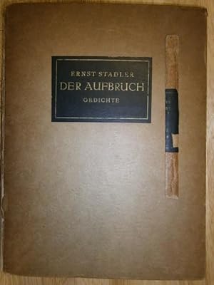 Bild des Verkufers fr Der Aufbruch. Gedichte. zum Verkauf von NORDDEUTSCHES ANTIQUARIAT