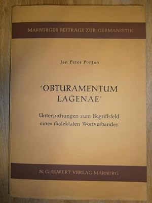 Bild des Verkufers fr Obturamentum Lagenae'. Untersuchungen zum Begriffsfeld eines dialektalen Wortverbandes. (Dissertation, Universitt Groningen). zum Verkauf von NORDDEUTSCHES ANTIQUARIAT