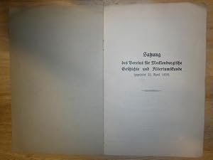 Satzung des Vereins für Mecklenburgische Geschichte und Altertumskunde (gegründet 22. April 1835).