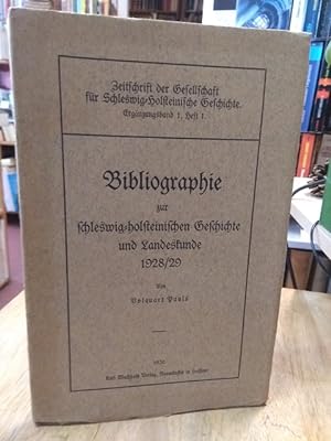 Seller image for Bibliographie zur schleswig-holsteinischen Geschichte und Landeskunde 1928/29 [1929]. Von Volquart Pauls. for sale by NORDDEUTSCHES ANTIQUARIAT