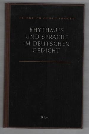 Imagen del vendedor de Rhythmus Und Sprache Im Deutschen Gedicht a la venta por Recycled Books & Music