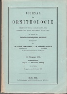 Bild des Verkufers fr Journal fr Ornithologie zum Verkauf von Buchversand Joachim Neumann