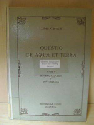 Imagen del vendedor de Questo De Aqua et Terra a la venta por PsychoBabel & Skoob Books