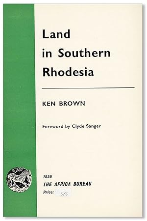 Bild des Verkufers fr Land in Southern Rhodesia [cover title] zum Verkauf von Lorne Bair Rare Books, ABAA