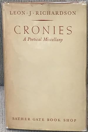 Imagen del vendedor de Cronies, a Poetical Miscellany a la venta por My Book Heaven