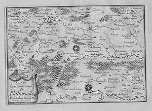 Bild des Verkufers fr Carte du Gouvernement de Philipeville" - Philippeville Florennes Walcourt Wallonie Belgique Belgium Belgien map carte Karte gravure engraving zum Verkauf von Antiquariat Steffen Vlkel GmbH