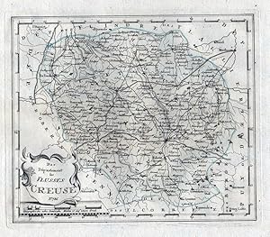 Image du vendeur pour Das Department des Flusses Creuse. Nro. 786" - Creuse Gueret Gouzon Boussac Karte Reilly carte gravure France map mis en vente par Antiquariat Steffen Vlkel GmbH