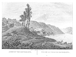 "Ansicht von Bacharach" - Bacharach Gesamtansicht Original gravure engraving