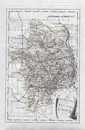 Image du vendeur pour Das Department des Flusses Cher. Nro. 733" - Cher Bourges Vierzon Sancoins Karte Reilly carte gravure map France mis en vente par Antiquariat Steffen Vlkel GmbH