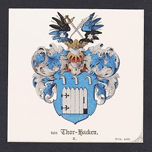 Bild des Verk�ufers f�r . von Thor Hacken Wappen Heraldik coat of arms heraldry Lithographie zum Verkauf von Antiquariat Steffen V�lkel GmbH