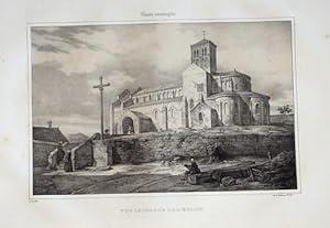 Chatel-Montagne Eglise Auvergne Lithographie lithograph