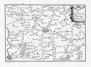 Bild des Verkufers fr Carte du Gouvernement de Perne" - Pernes Saint-Pol-sur-Ternoise Pressy Sains-les Pernes Camblain-Chatelain Bruay-la-Buissire Pas-de-Calais map Karte gravure zum Verkauf von Antiquariat Steffen Vlkel GmbH