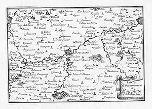 Bild des Verkufers fr Carte du Gouvernement de Bouchain" - Bouchain Cambrai Douai Valenciennes Hauts-de-France map Karte gravure engraving zum Verkauf von Antiquariat Steffen Vlkel GmbH